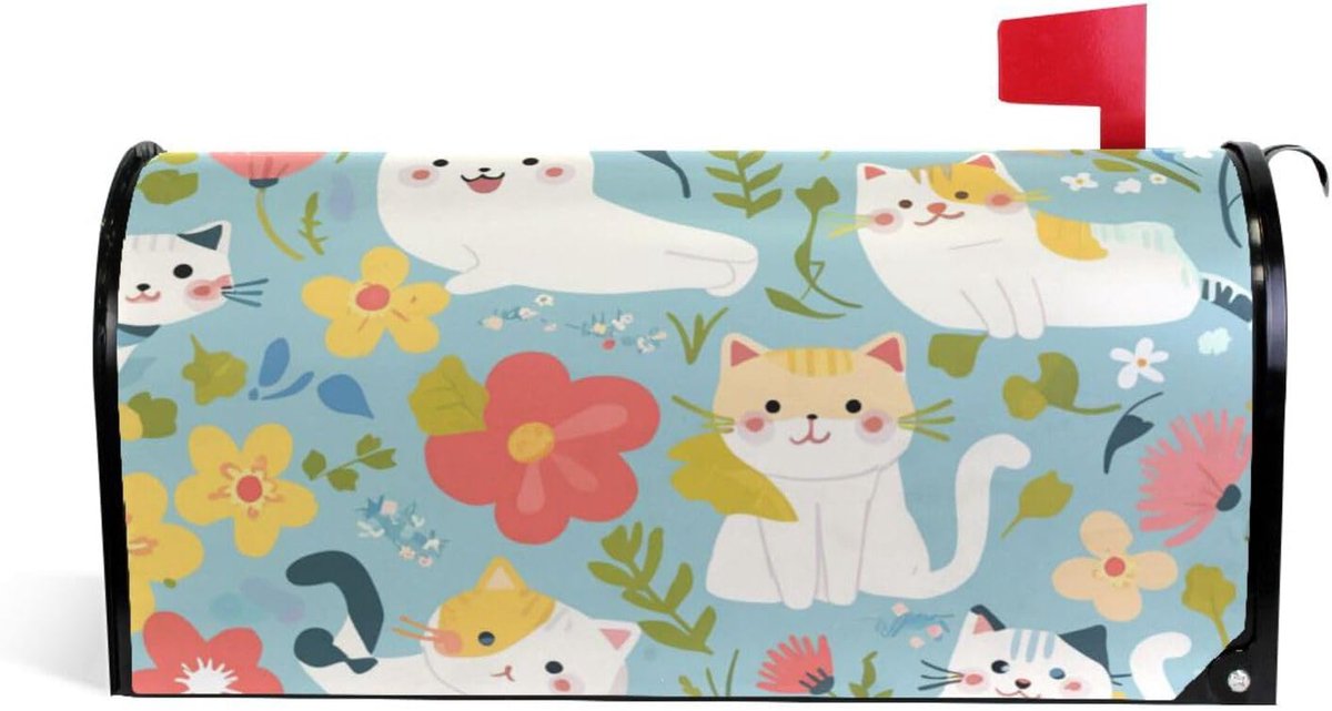 Brievenbus Decoratie - Magnetischehoes - Tuin Aankleden - Waterdicht Oxford Doek - 21 x 18 Inch - Verse lente katten
