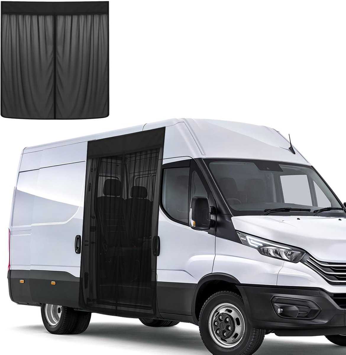 PromoHome Insectennet voor Iveco Daily 2014-2026, Zijdeur Schuifdeur, Magnetisch Muggennet, Ademend, Enkellaags, voor Outdoor Camping