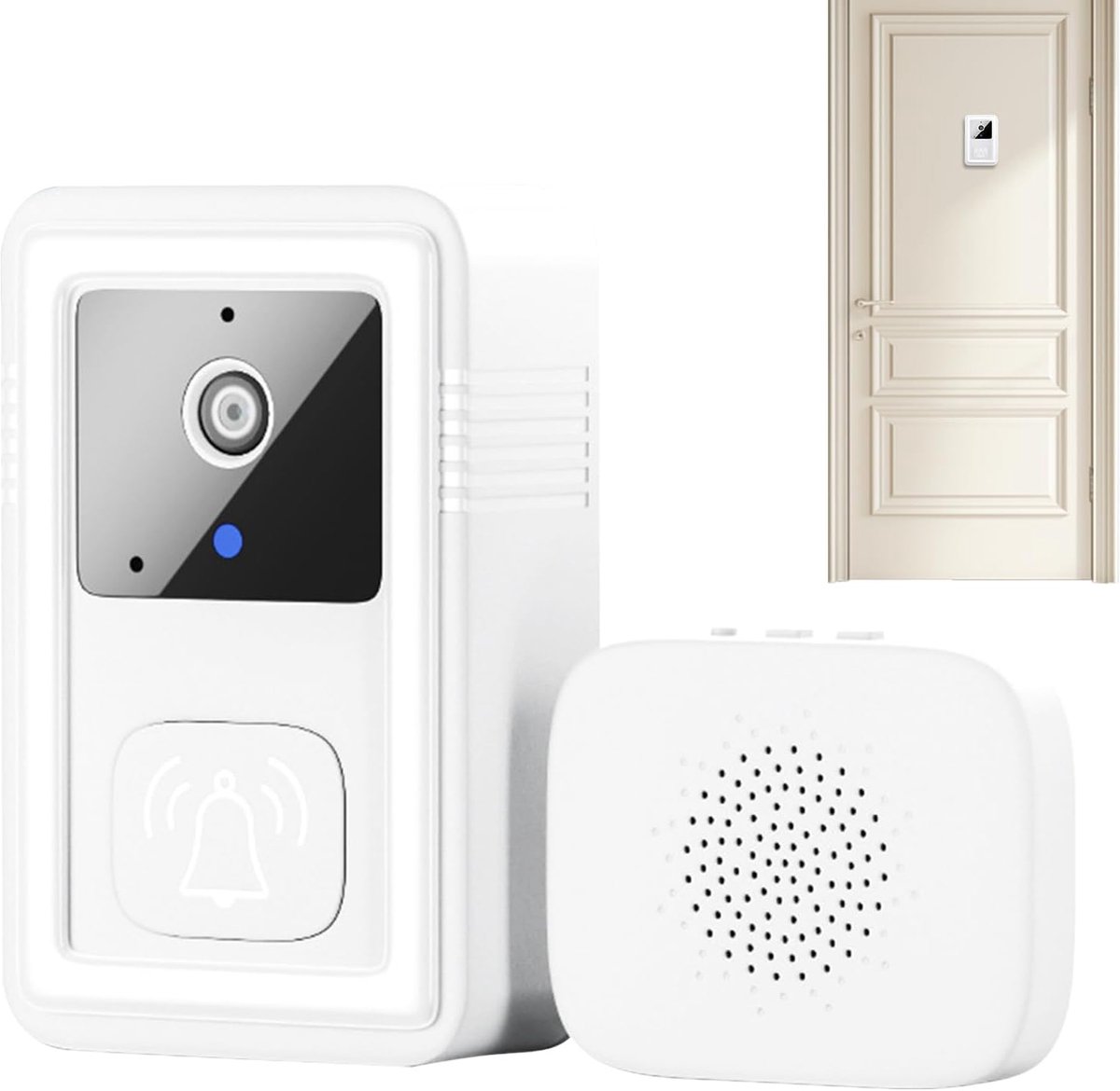 Deurbel met camera - Slimme WiFi camera - Veilige woning - HD nachtzicht - 17.8 x 10 x 3.2 cm