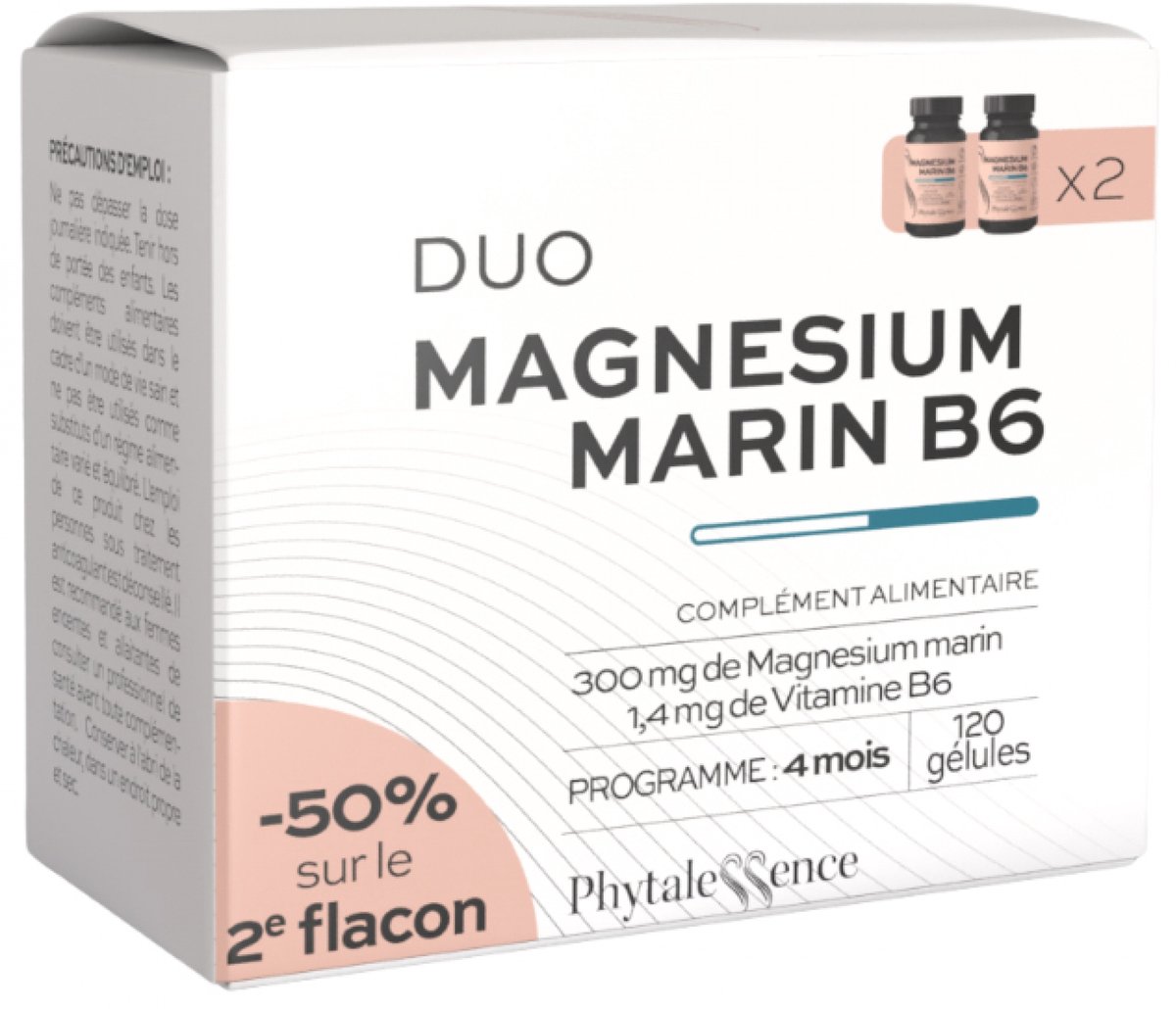 Phytalessence Marine Magnesium B6 Set van 2 x 60 Capsules