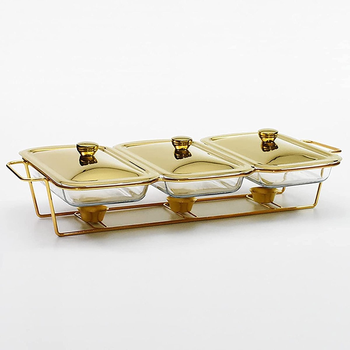 Voedselverwarmer Set Buffet Warmhoudbak Feestelijke Buffetten Roestvrij Staal Volledige Grootte Zilver