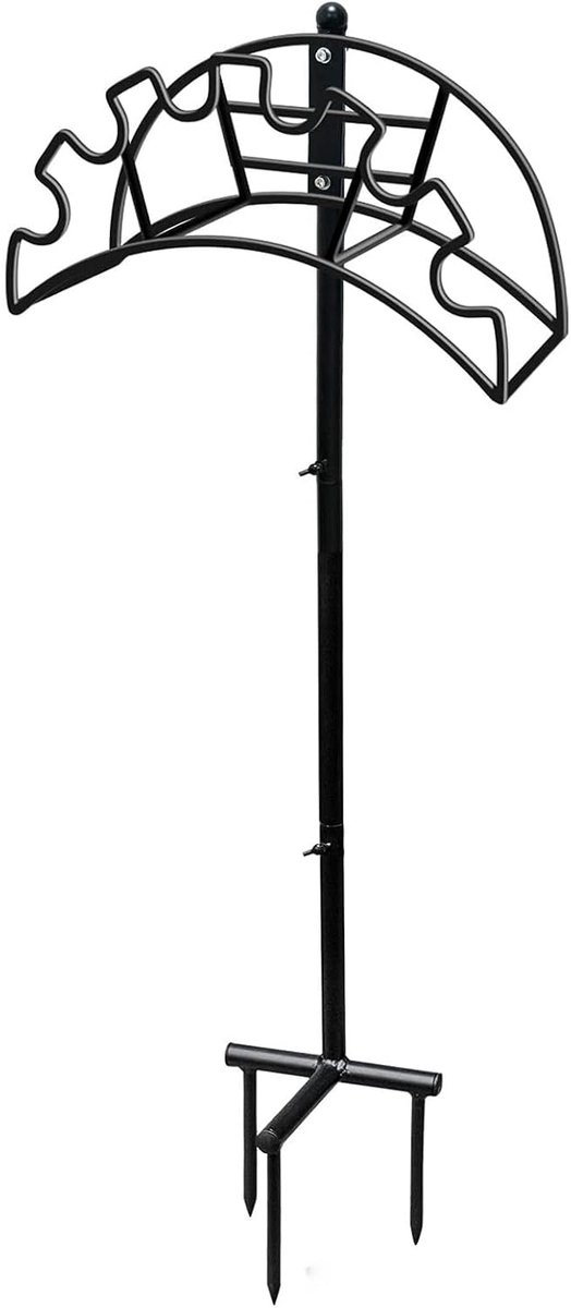 Tuinslang Houder - Slang Hanger - Tuin Organiseren - Vrijstaand Afneembaar - Tot 125 voet - Zwart