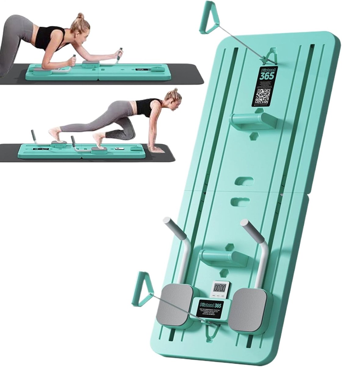 Pilatesbord - Buikspiertrainer Fitnessbord - Full Body Workout - Multifunctioneel Trainingsgereedschap - 106x41cm - Groen