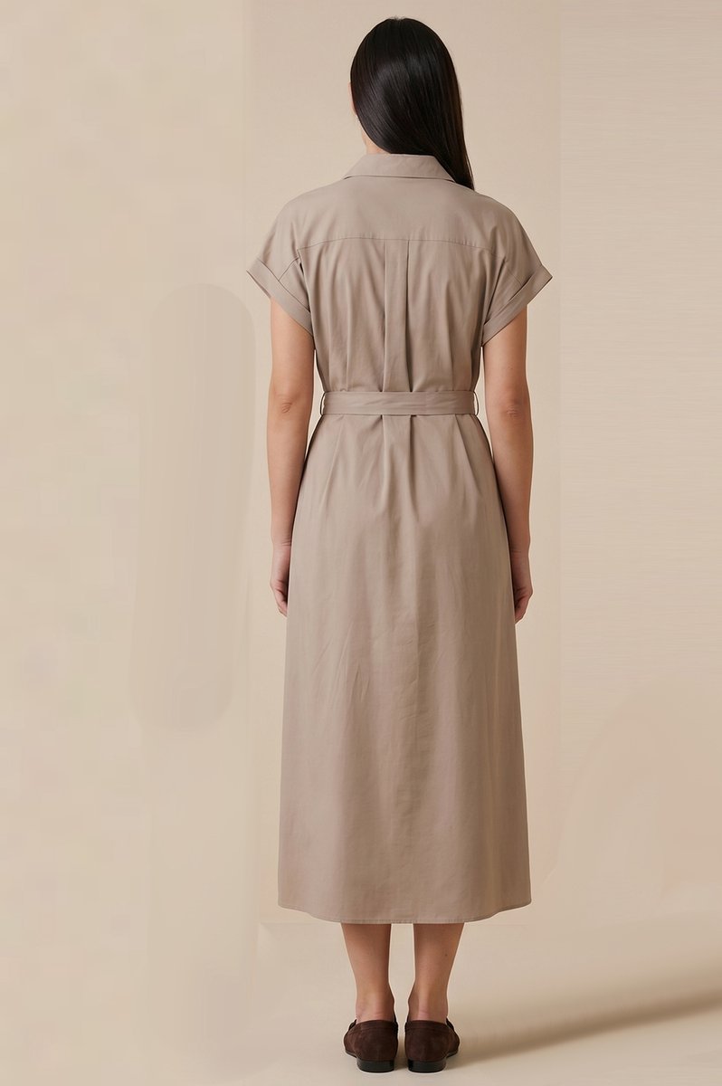 Mila Sarvé - Adora - Jurk midi -Sand - Maat 34