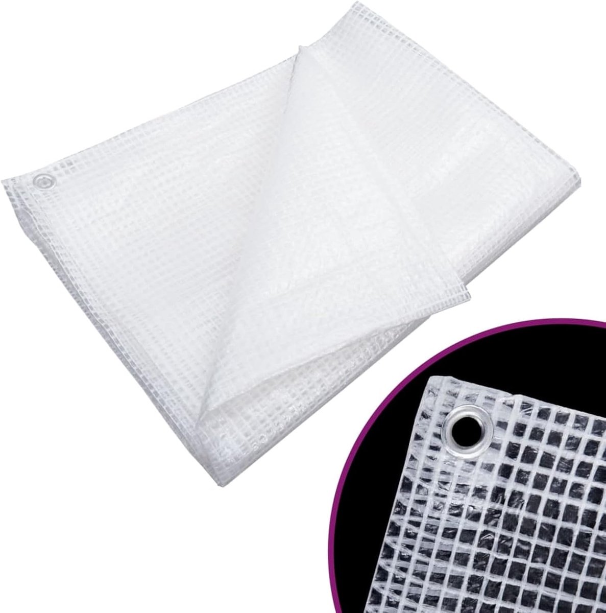 Waterdicht Transparant Zeil - Afdekzeil Tuin - Bescherming Buiten - Scheurvast Materiaal - 4 x 8 m - Wit