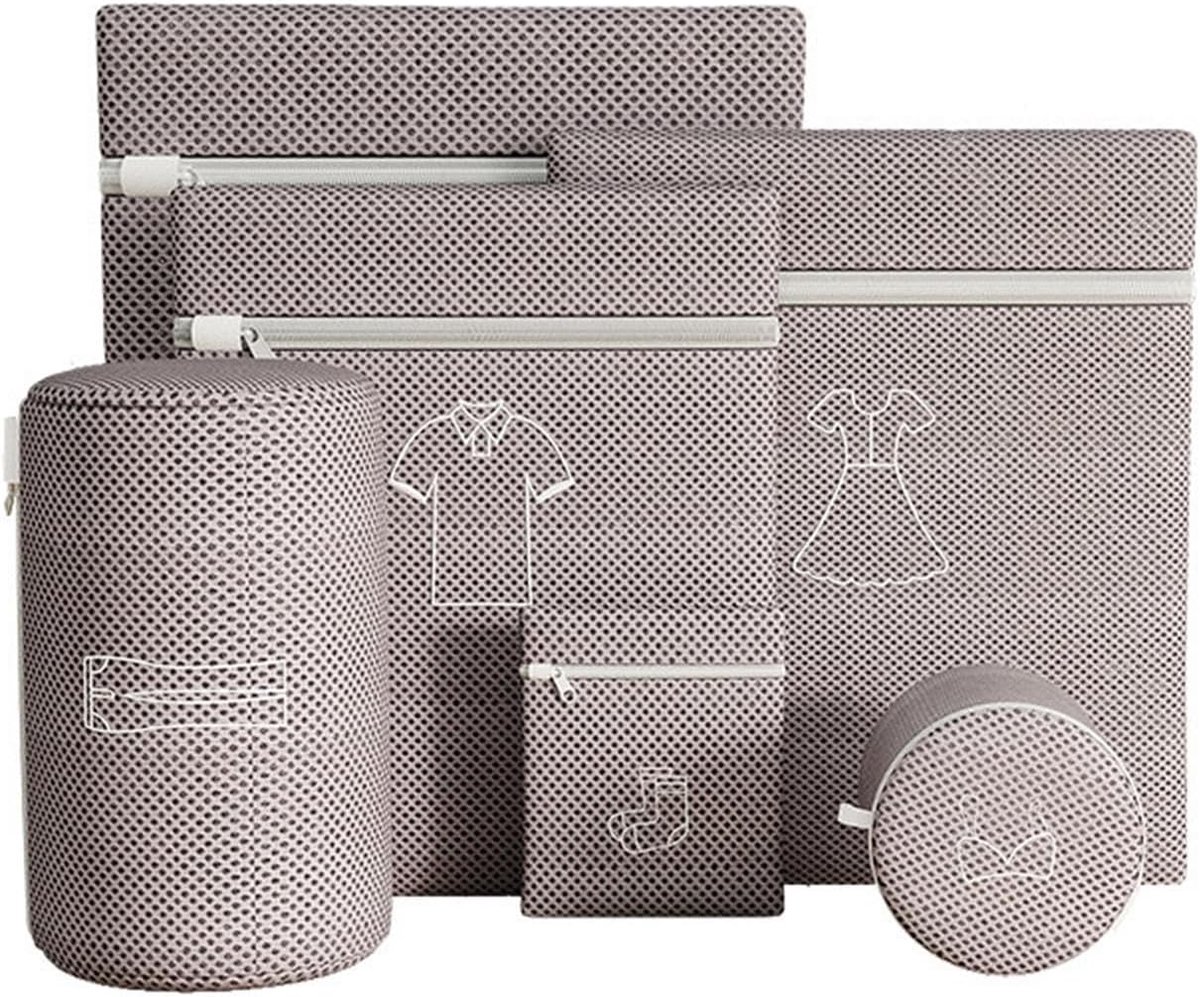Mesh Waszakken - Lingerie Zakken Organizer - Kleding Beschermen - Antiknoop Ontwerp - 6 Stuks - Grijs