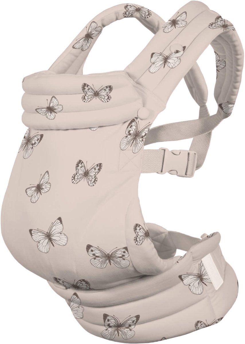 AeroMoov Ergonomische Full Buckle Draagzak - Babydrager - vanaf geboorte tot peuter (3,5-22 kg, 56-98 cm) - Butterfly Rose