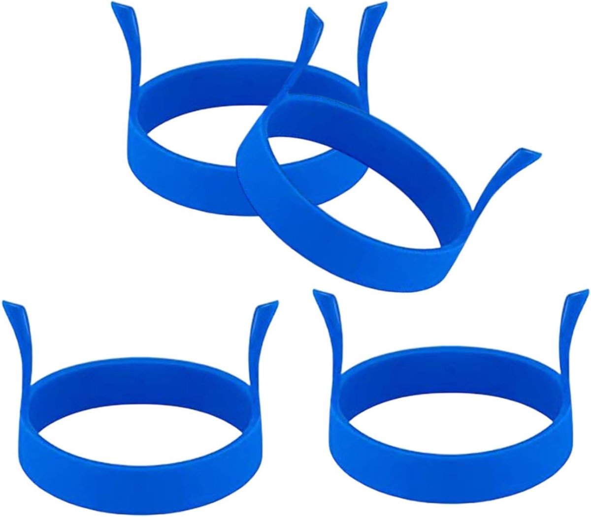 Eierring Set - Omelet Vorm - Ontbijt Maken - Antiaanbak Siliconen - 4 Stuks - Rood