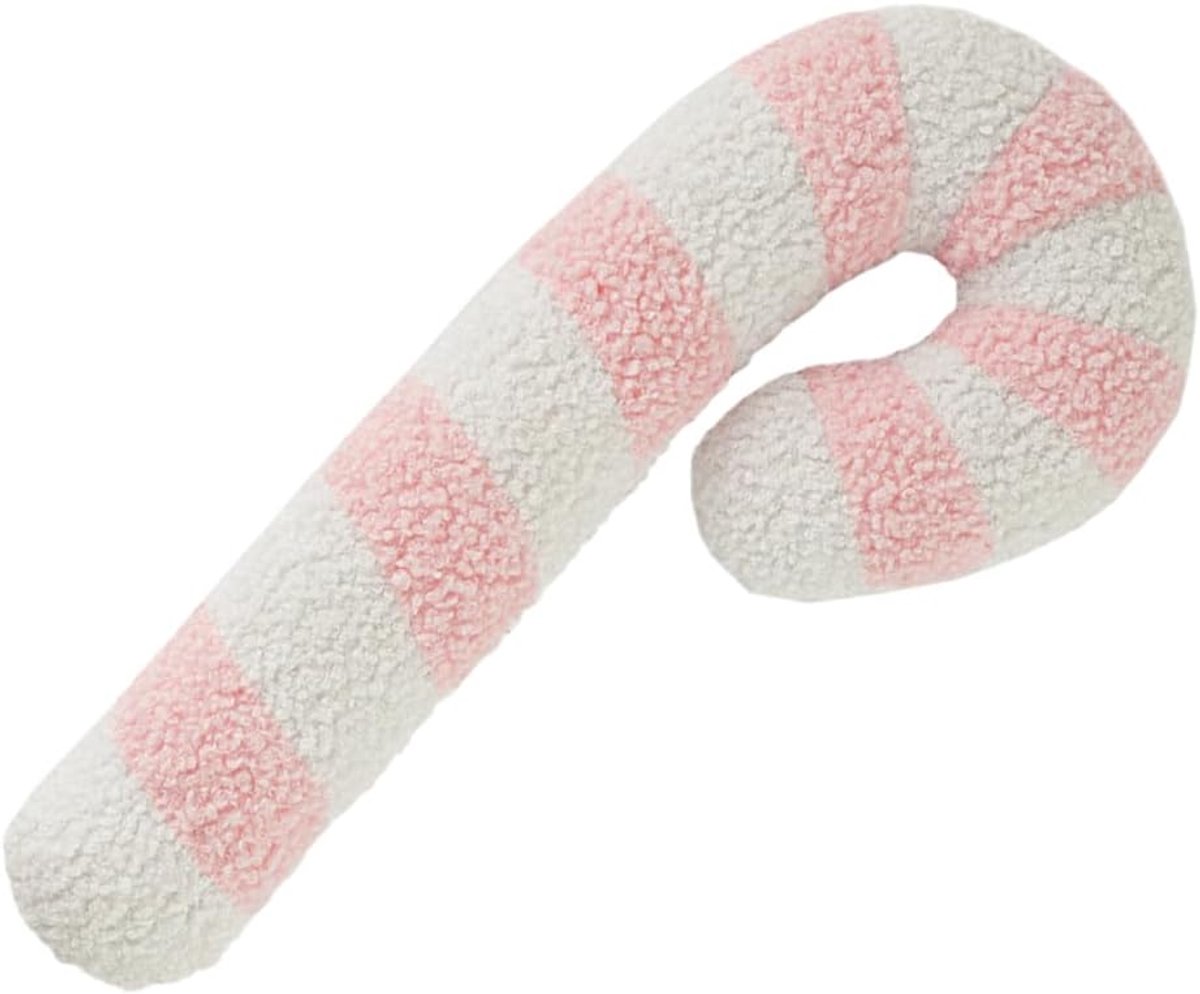 Kerstkussens - Decoratieve Kussens - Feestelijke Sfeer - Lolly Ontwerp - 35cm - Rood Wit