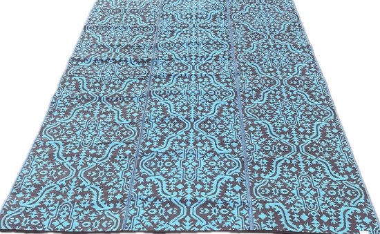 plastic vloerkleed-buitenkleed XXL 270x360cm bruin/turquoise orient