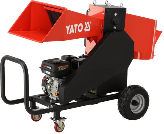 YATO YT-86161 Professionele Benzine Hakselaar - 6.5 PK Loncin Motor - Max. 80 mm Takken - Houtversnipperaar met 6 Messen en Luchtbanden - Capaciteit 4 m³/u van Yato — afbeelding 4