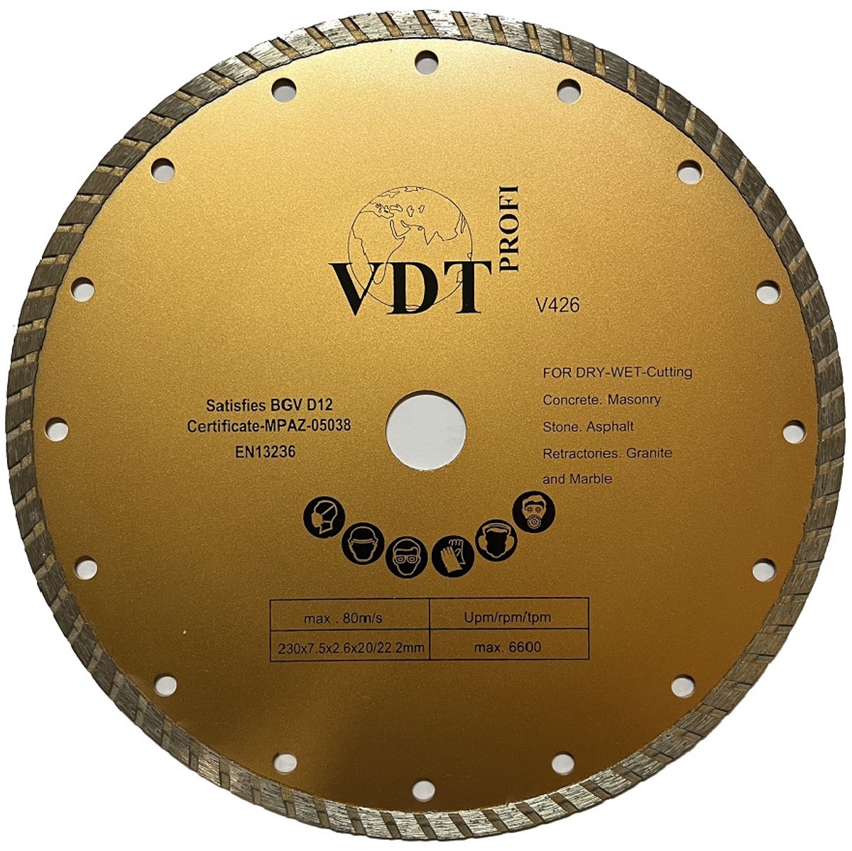 VDT Diamant slijpschijf 230mm Turbo