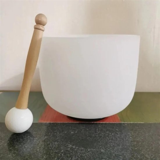 Kristallen Klankschaal - Kwartsschaal Meditatie - Klankhealing Ontspanning - Mat Glazuur Constructie - 20 cm - Wit — afbeelding 5