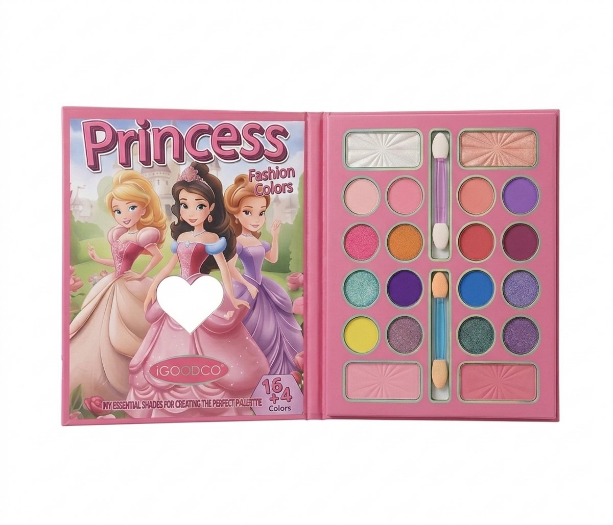 Princess Kinder Make-up Set – 20 Kleuren Echte Afwasbare Make-up voor Meisjes – Prinsessenthema Speelgoed Make-up Kit – Cadeauset voor Kinderen vanaf 3 jaar – Veilig & Niet-Giftig Cosmetica Speelset