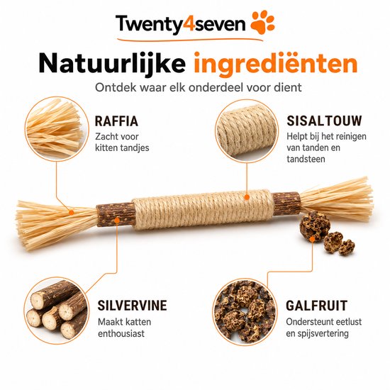 Twenty4seven® Matatabi Stokjes voor Katten - 10 Stuks - Silvervine Sticks - 100% Natuurlijk en Eetbaar Kattenspeelgoed - Catnip Effect voor Kat