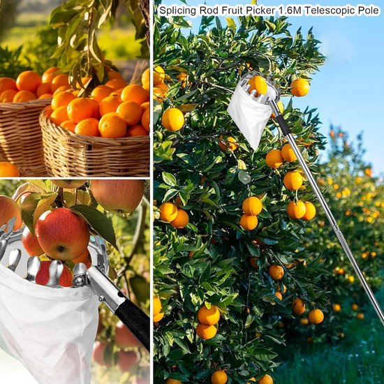 Telescopische Fruitsnijder - Fruitplukker Grabber - Fruit Oogsten - Verstelbare Lengte - 160 cm - Meerkleurig — afbeelding 2