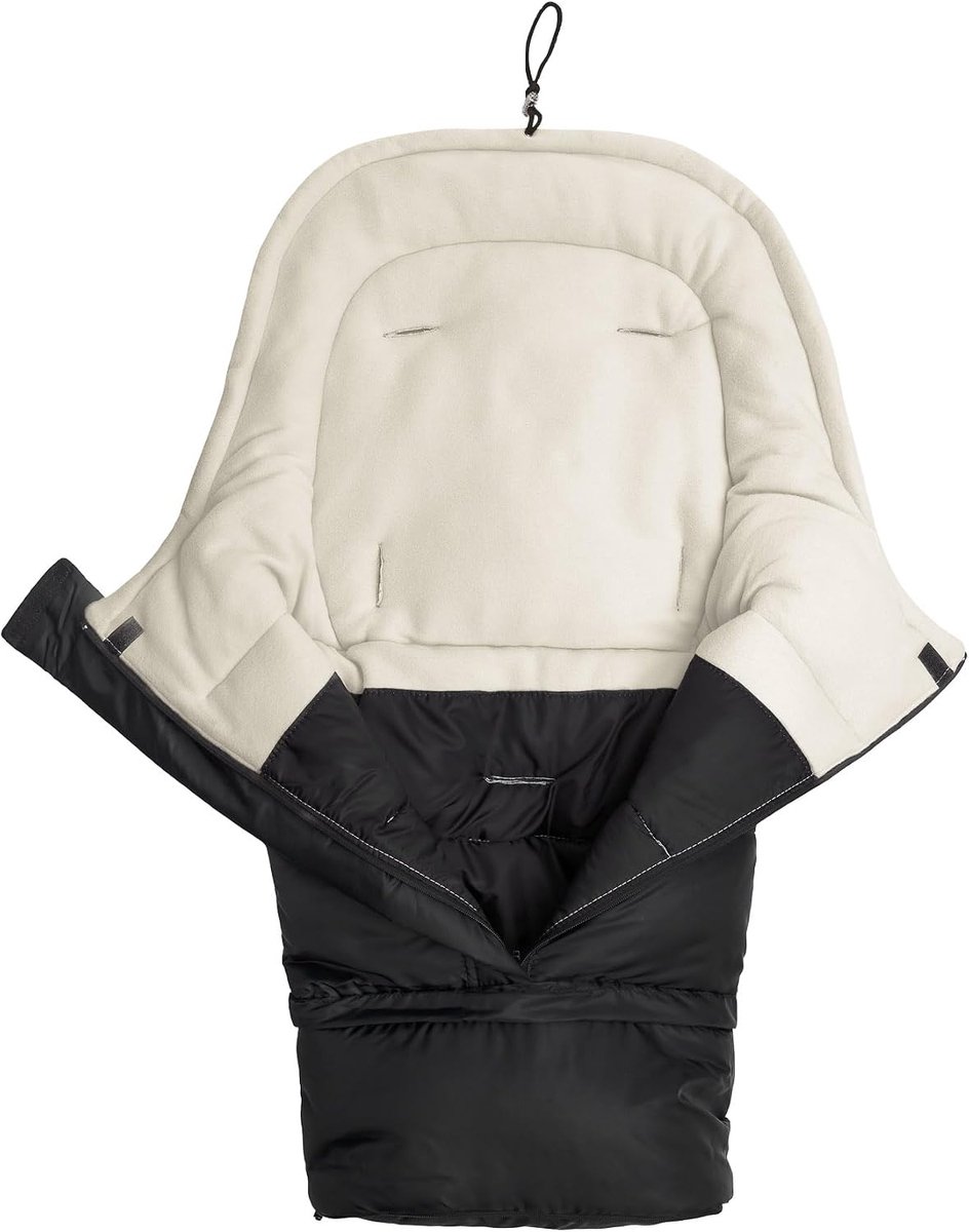 Voetenzak kinderwagen - Reiswieg buggy - Winterse uitjes - Warm fleece gevoerd - 80 x 40 cm - Zwart – foto 3