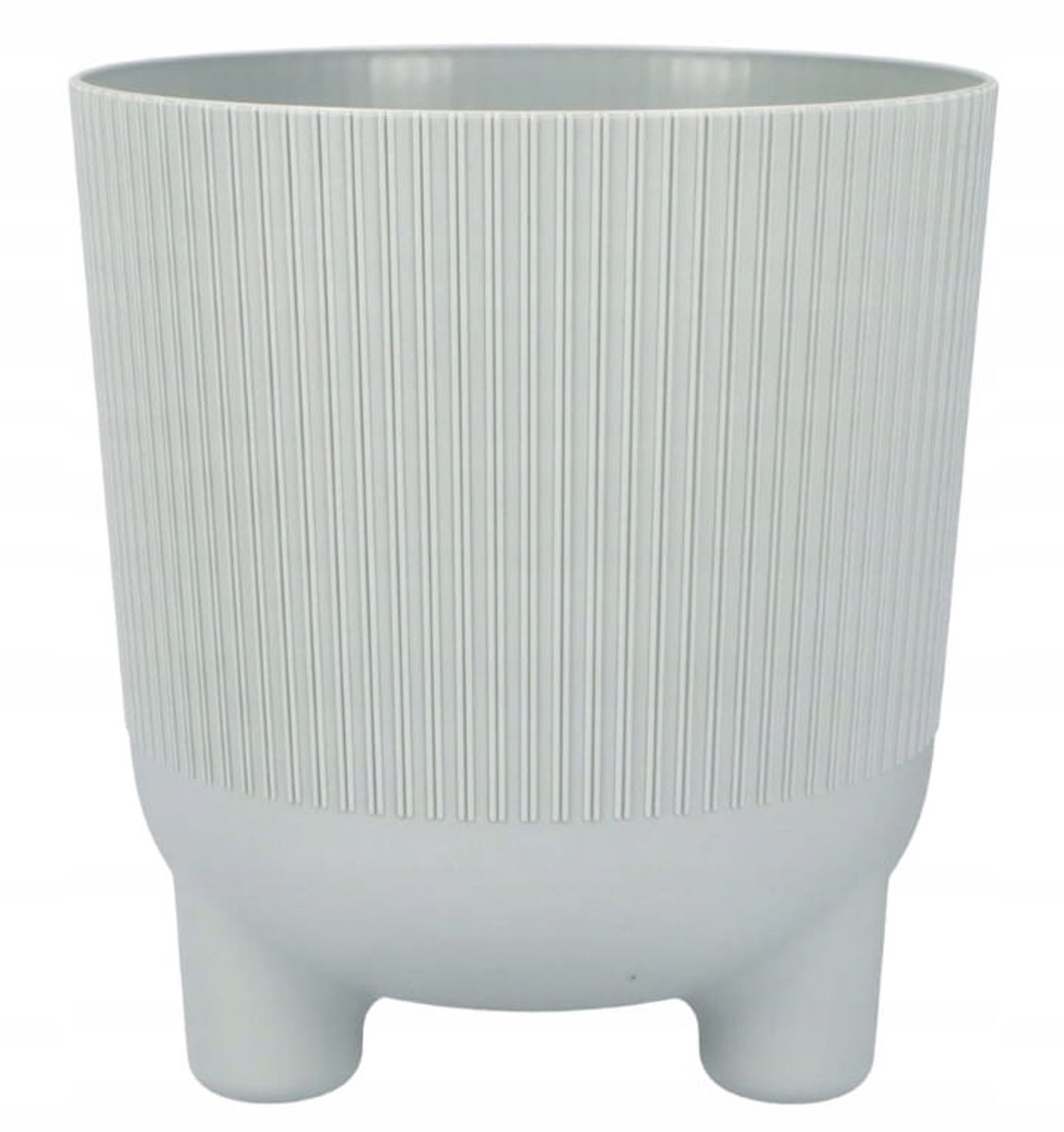 Lamela Aria Serie - Decoratieve Plastic Bloempot - 15x14 cm - Lichtgrijs - Met Nootjes