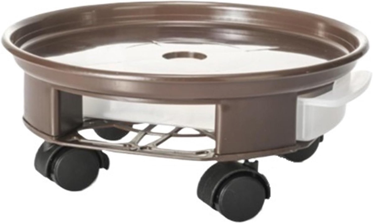 Plantenwagen met wielen - Bloempot verhuizer - Planten verplaatsen - Afsluitbare wielen - 30 cm - Bruin