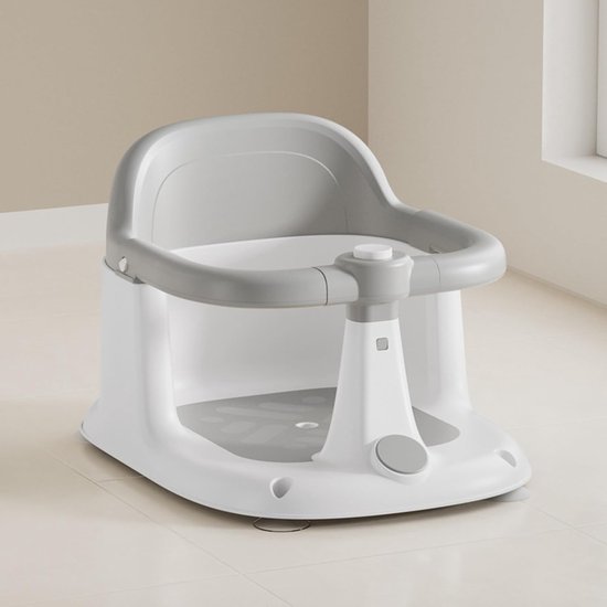 Baby Badstoel - Draagbaar Zitje - Veilig Baden - 360 Graden Rotatie - 40 cm Lengte - Grijs — afbeelding 4