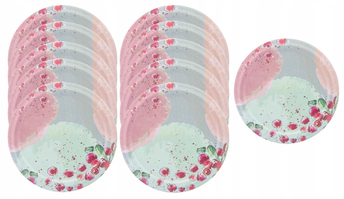 Altom Design - Set van 10 Metalen Deksel - 8,2 cm - Pastel Ontwerp - 6 Beugels