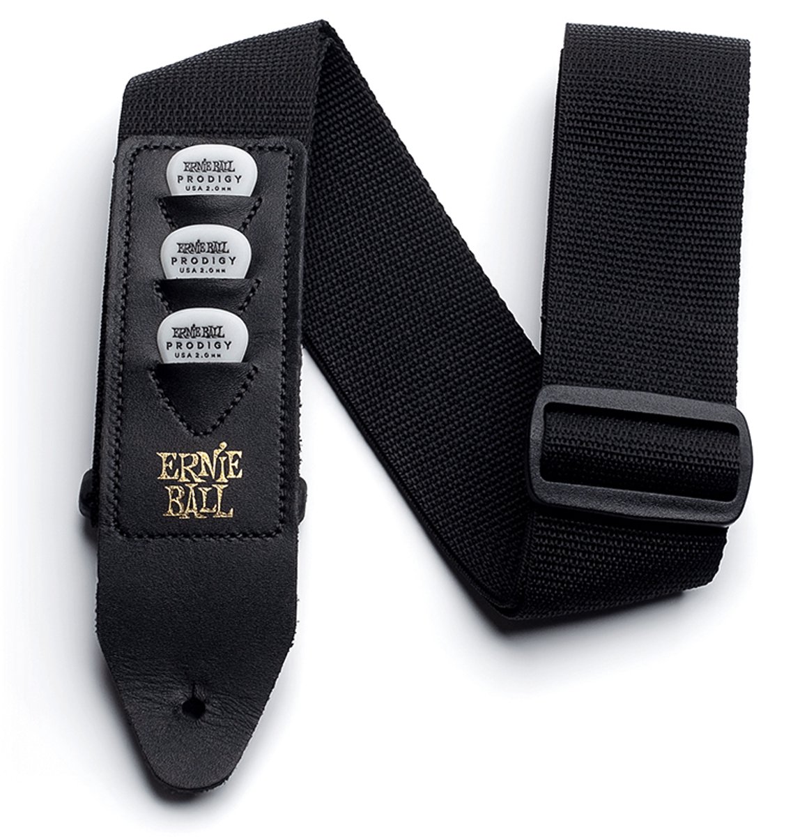 Ernie Ball 4039 Polypro Gitaarband met Plectrumhouder Zwart