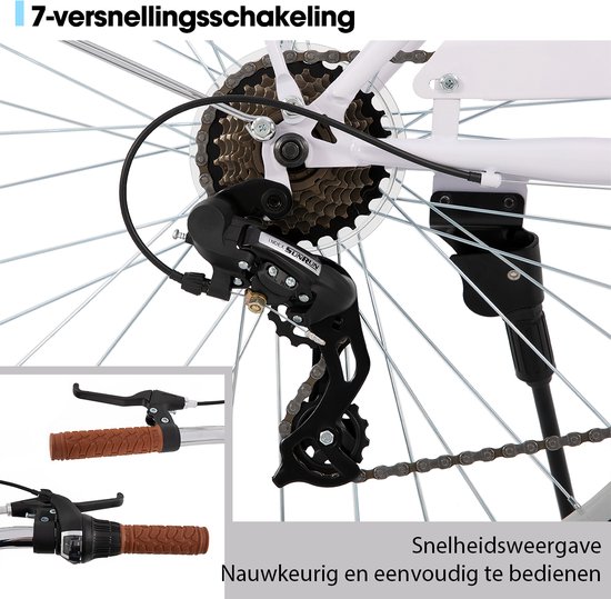 Hiland Breeze Dames Commuter Stadsfiets - 26" - 7 Versnellingen - Handrem - Mand - Standaard - Paars - Geschikt voor buitenactiviteiten in de lente van Hiland — afbeelding 4