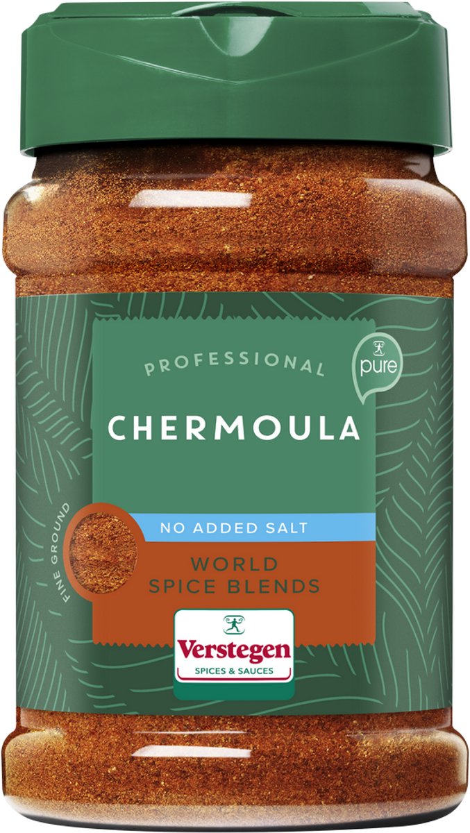 Verstegen - Chermoula kruiden fijn zonder zout - World Spice Blends - Pure - Strooibus small - Kruiden & specerijen - 170g