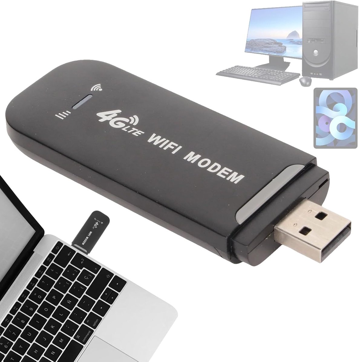 Draagbare Wifi Router - Mobiel Breedbandapparaat Wifi Dongle - Internet Toegang Onderweg - Tot 10 Gebruikers - 150 Mbit/s - Zwart