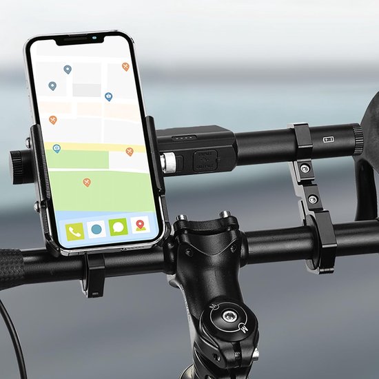 Stuurverlenging Fiets - Fiets Accessoire Stuurhouder - Veilig Fietsen - Geïntegreerde LED Verlichting - 23.2x10.5 cm - Zwart — afbeelding 2