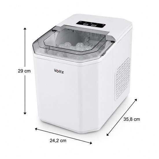 IJsblokjesmachine - 12KG/24U - Compacte Ice Maker - 1,3L Waterreservoir - Kleine & Grote IJsblokjes - Wit — afbeelding 2