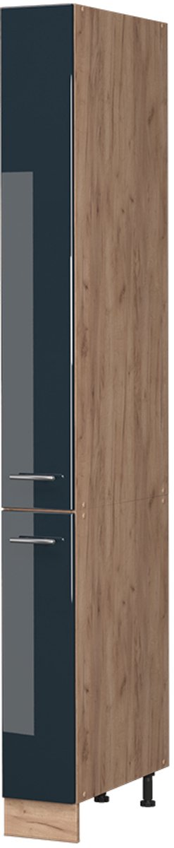 Vicco Apotheekkast Fame-Line, Donkerblauw hoogglans/Goudkleurig Eiken, 20 cm