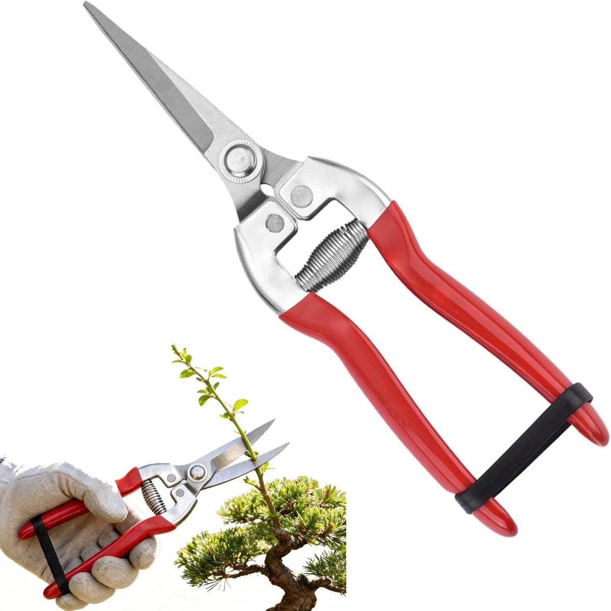 Roestvrijstalen Tuinscharen met Lange Handgreep voor Snoeien van Takken en Snijden van Bloemen, Ideaal voor Tuinonderhoud en Plantenverzorging