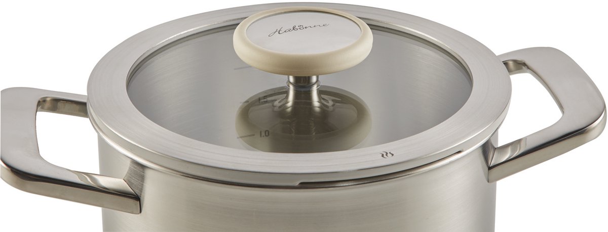 Habonne Allure Downdraft RVS 5ply kookpan 16 cm - Geschikt voor inductie