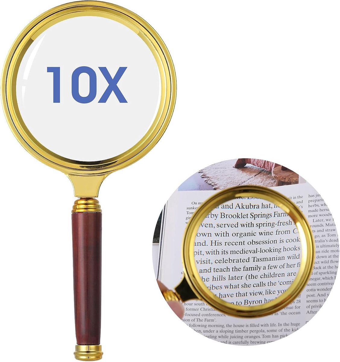 Handheld vergrootglas voor lezen en observeren, ideaal voor ouderen, hobby's en insectenstudie, 10x vergroting