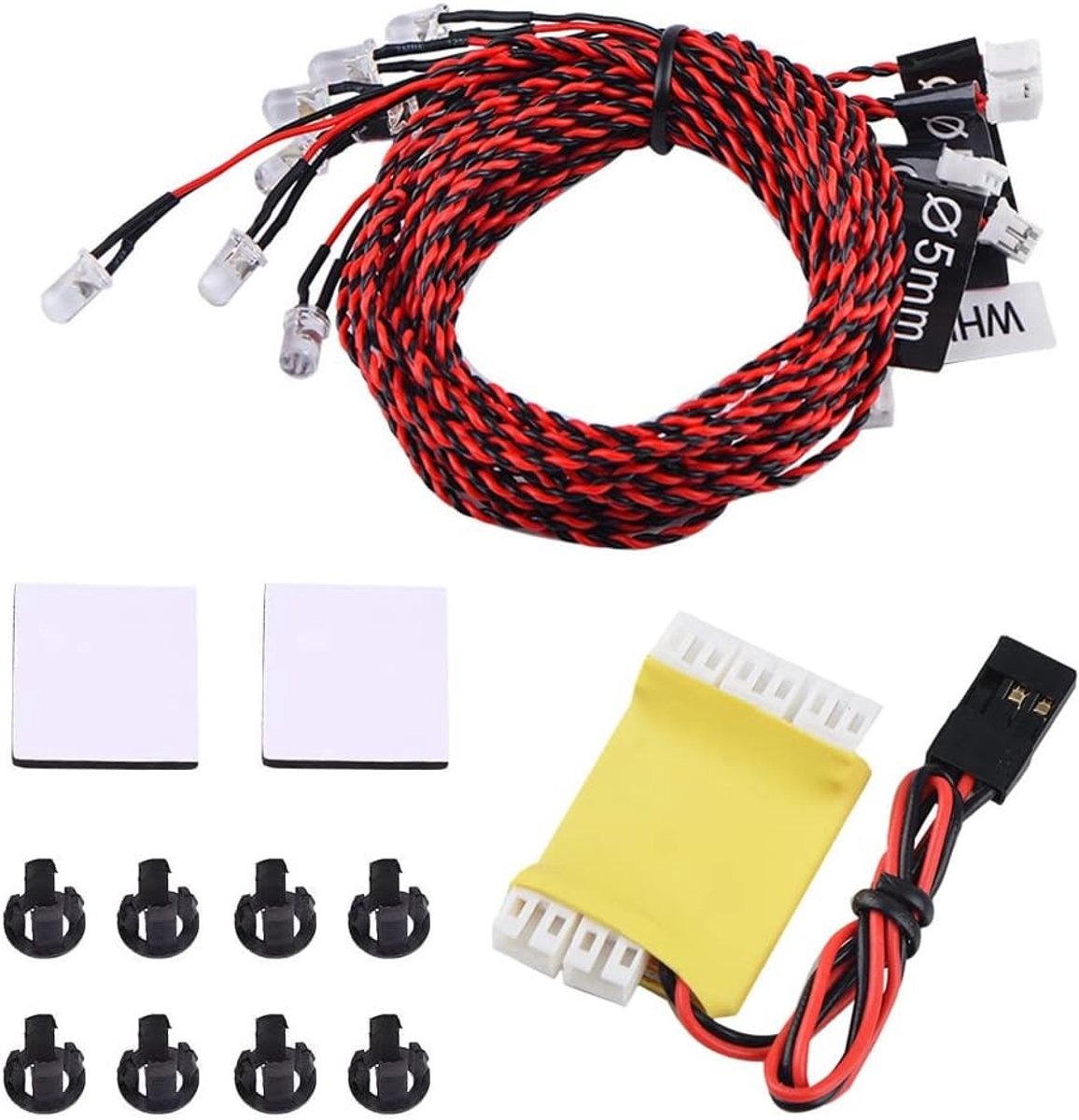 8-delige LED Verlichting Set voor RC Vliegtuigen, Drones en Quadcopter - Cruise en Richtingaanwijzers