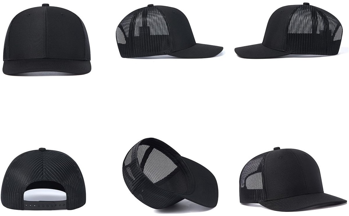 Truckercap heren zwart A - verstelbaar - mesh net - ademend voor sport en reizen - ShopVlot