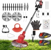 CONENTOOL 5-in-1 Accu Grastrimmer 21V 2000mAh - Incl. 2 Accu's & Lader - Opvouwbaar & Kantenmaaier - Draadloze Elektrische Grasmaaier voor Tuin & Bos