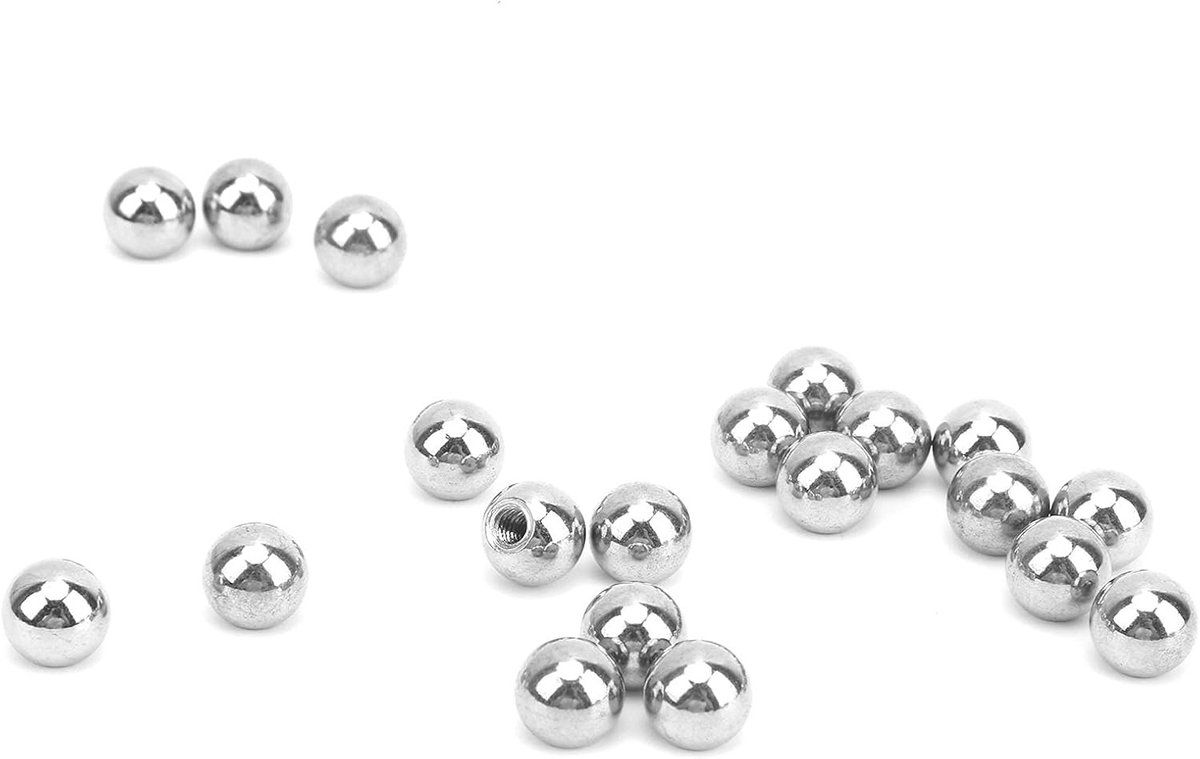 Set van 20 M4 Rvs Draadballen voor 3D Printers - Magnetische Koppelingen, Precisieborstels en Vervangonderdelen voor Diverse Modellen