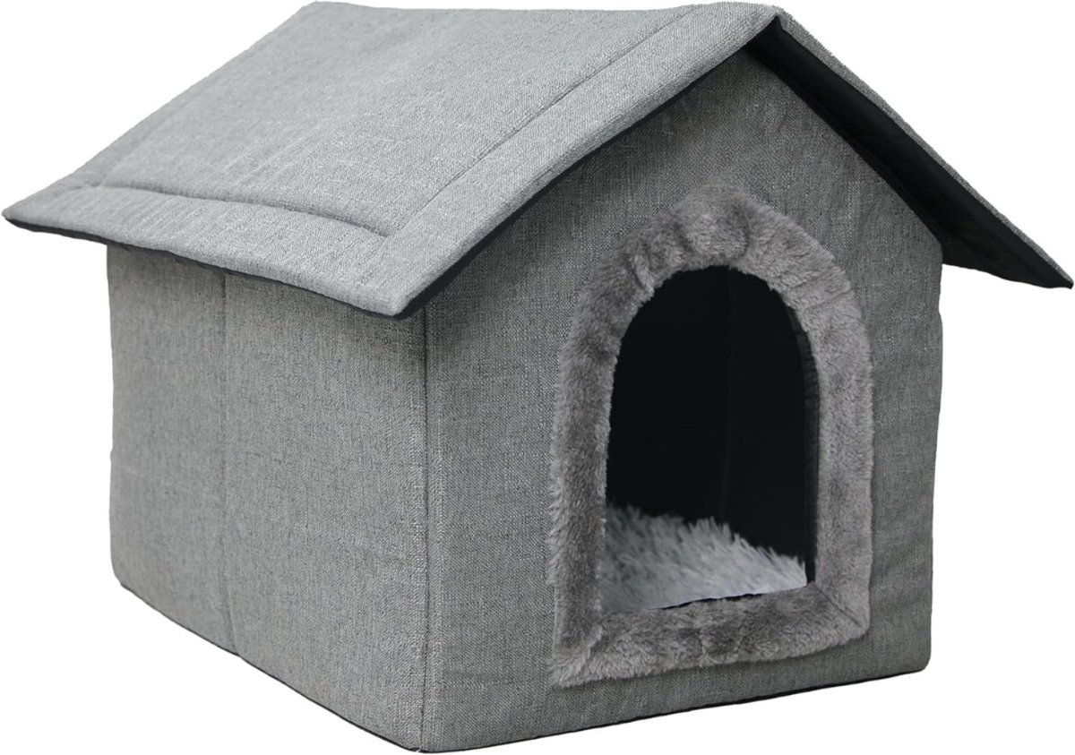 Allvia® Kattenhuisjes Binnen - Kattenmand - Kattenhol - Grijs - 40cm x 35cm x 40cm