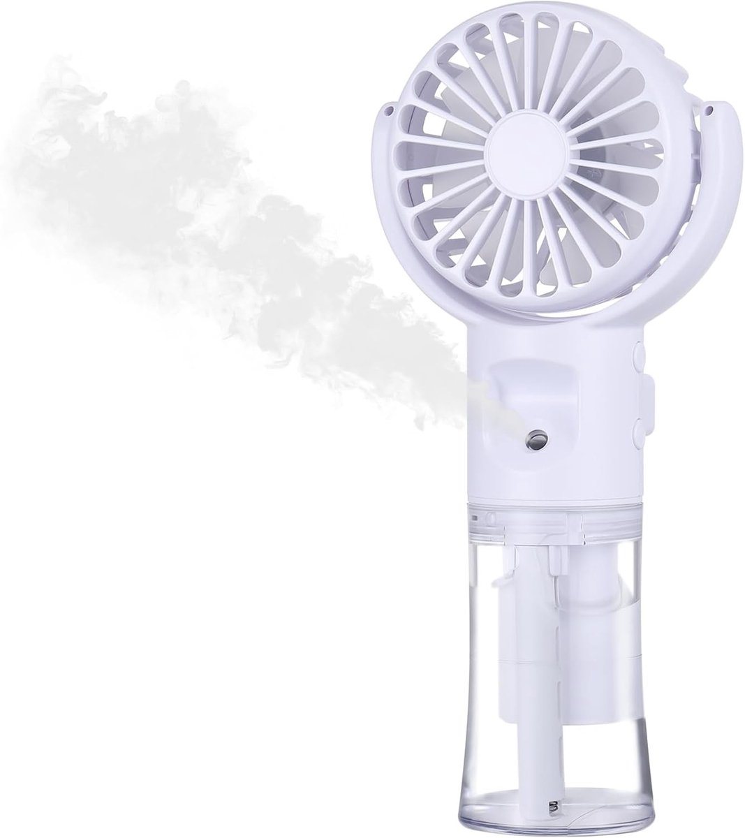 Draagbare Elektrische Ventilator met Waternevel, Oplaadbare Mini USB Handventilator met 4 Snelheden, Ideaal voor Vakantie, Kantoor en Buitenactiviteiten
