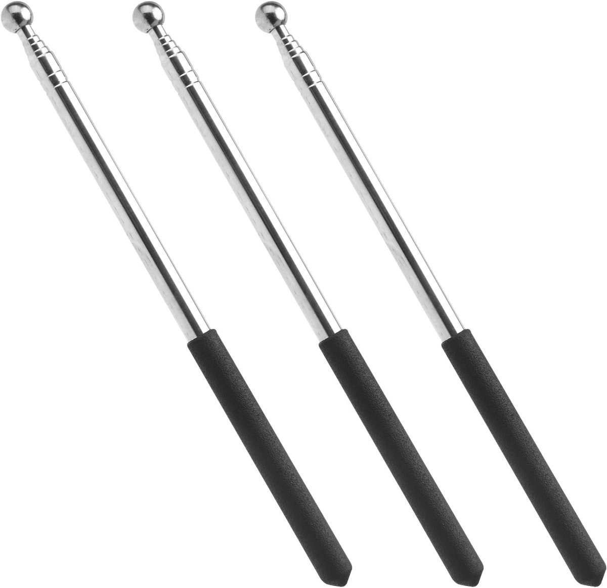 3 Stuks Verstelbare 100CM Zwarte Telescopische Aanwijsstok - Breekbare Aanwijsstok voor Presentaties, Uitschuifbare Lengte en Handige Draagbaarheid