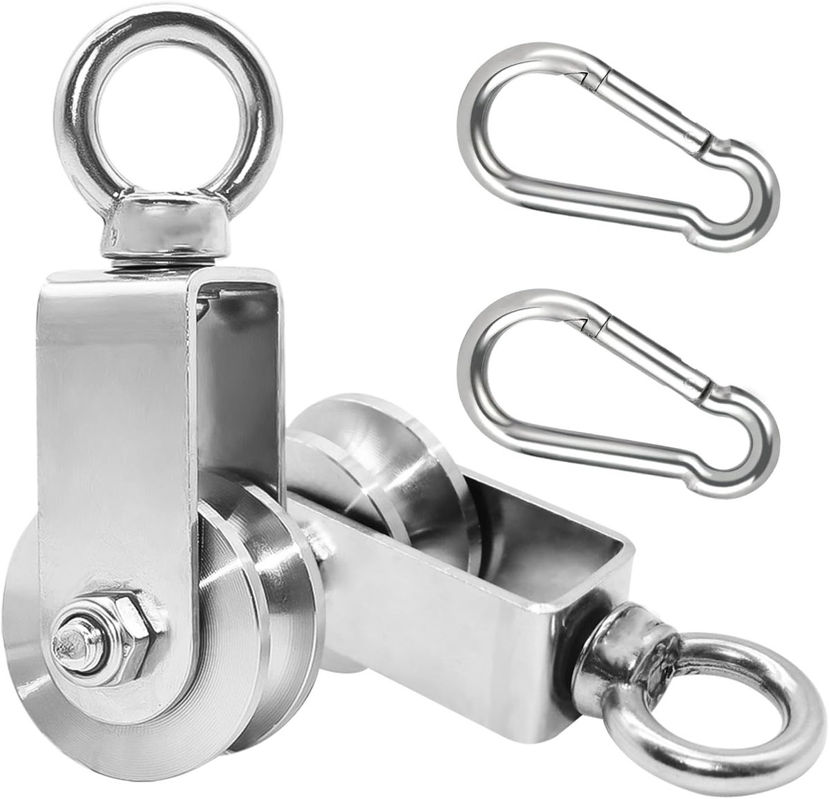 Stainless steel fitness pulleys voor kabels 16mm - Sterke 500kg draagkracht, 2 stuks, ideaal voor krachttraining