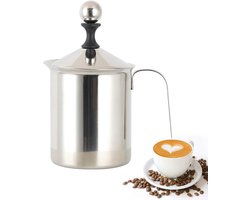 Handmatige Melkschuimer van RVS met Dubbele Zeef voor Perfecte Melkschuim en Koffiecreaties