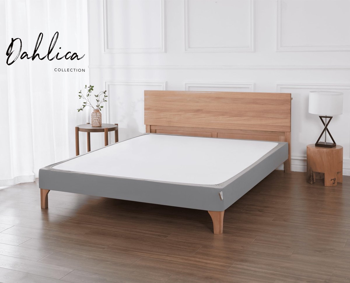 Boxspringhoes 90x200 - Grijs - Zachte en Rekbare Stof - Eenvoudig te Installeren - ShopVlot