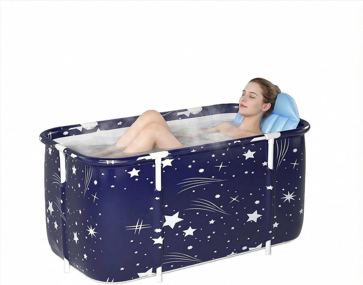 Vouwbad voor Volwassenen met Kussens voor Binnen en Buiten - Ideaal voor Hot Spa en IJsbad, 120 x 55 x 50 cm