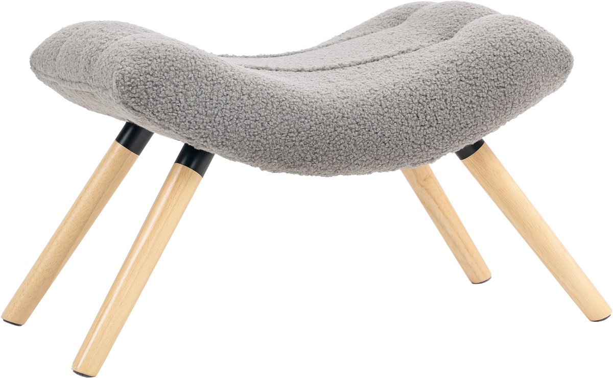 HOMCOM Foot Stool Polyester, Schuim 67L x 45B x 38H cm Lichtgrijs