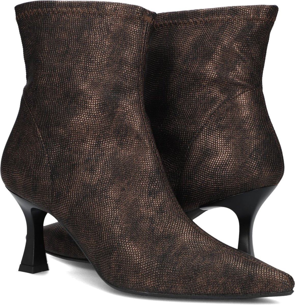 Notre-V 2478s Enkellaarsjes - Enkelboots met rits - Dames - Brons - Maat 38