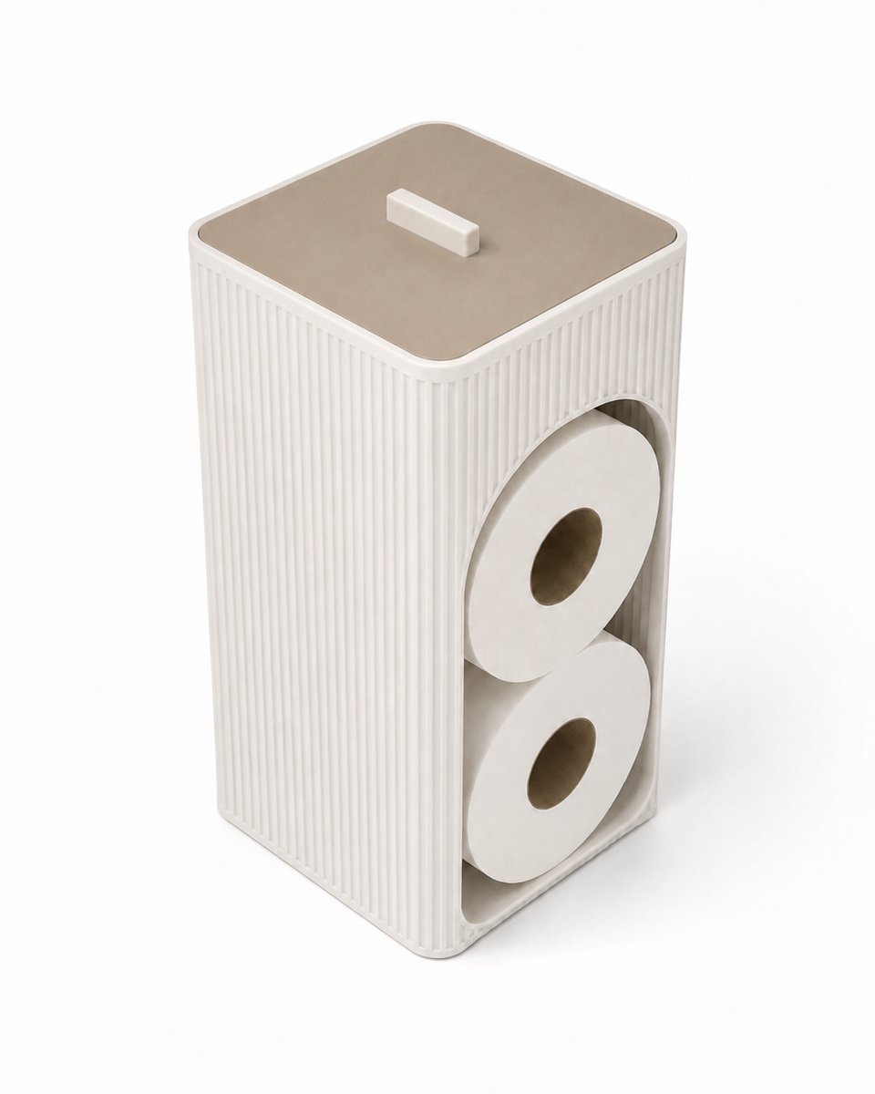 Toiletpapierhouder met Deksel – Toiletrolhouder – WC Rol Opberger – Badkamer Organizer