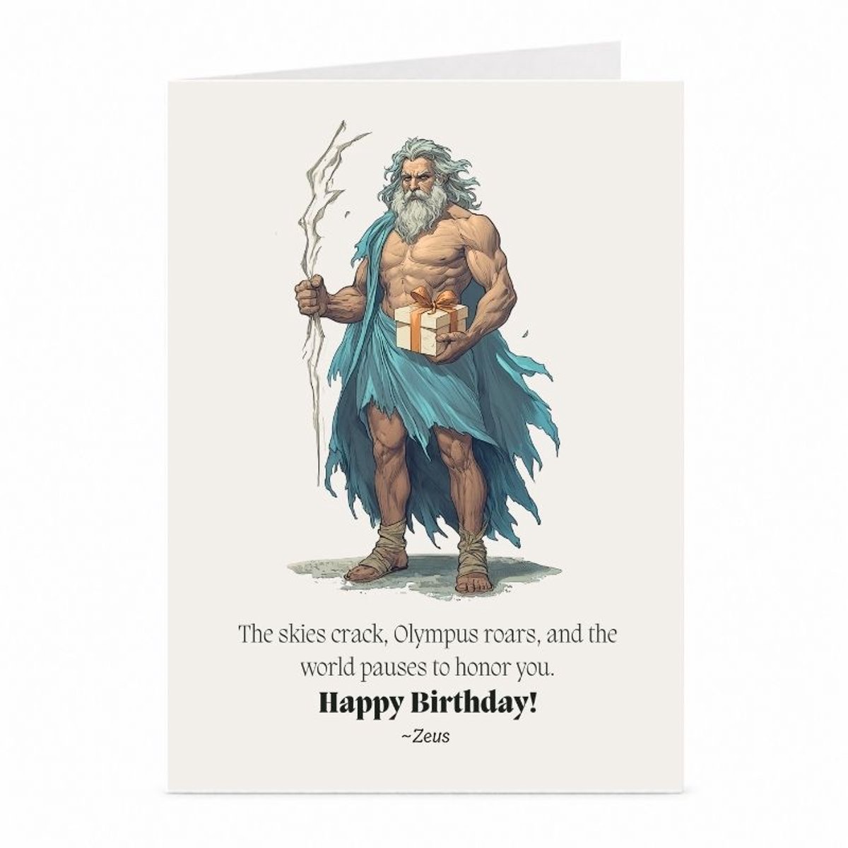 Zeus - Verjaardagskaart - JustTheCardGuy - A6 met envelop